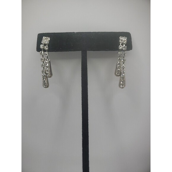 Vintage Earrings Womens Stud Pierced Drop Dangle Crystal Jewelry Costume - Picture 6 of 10